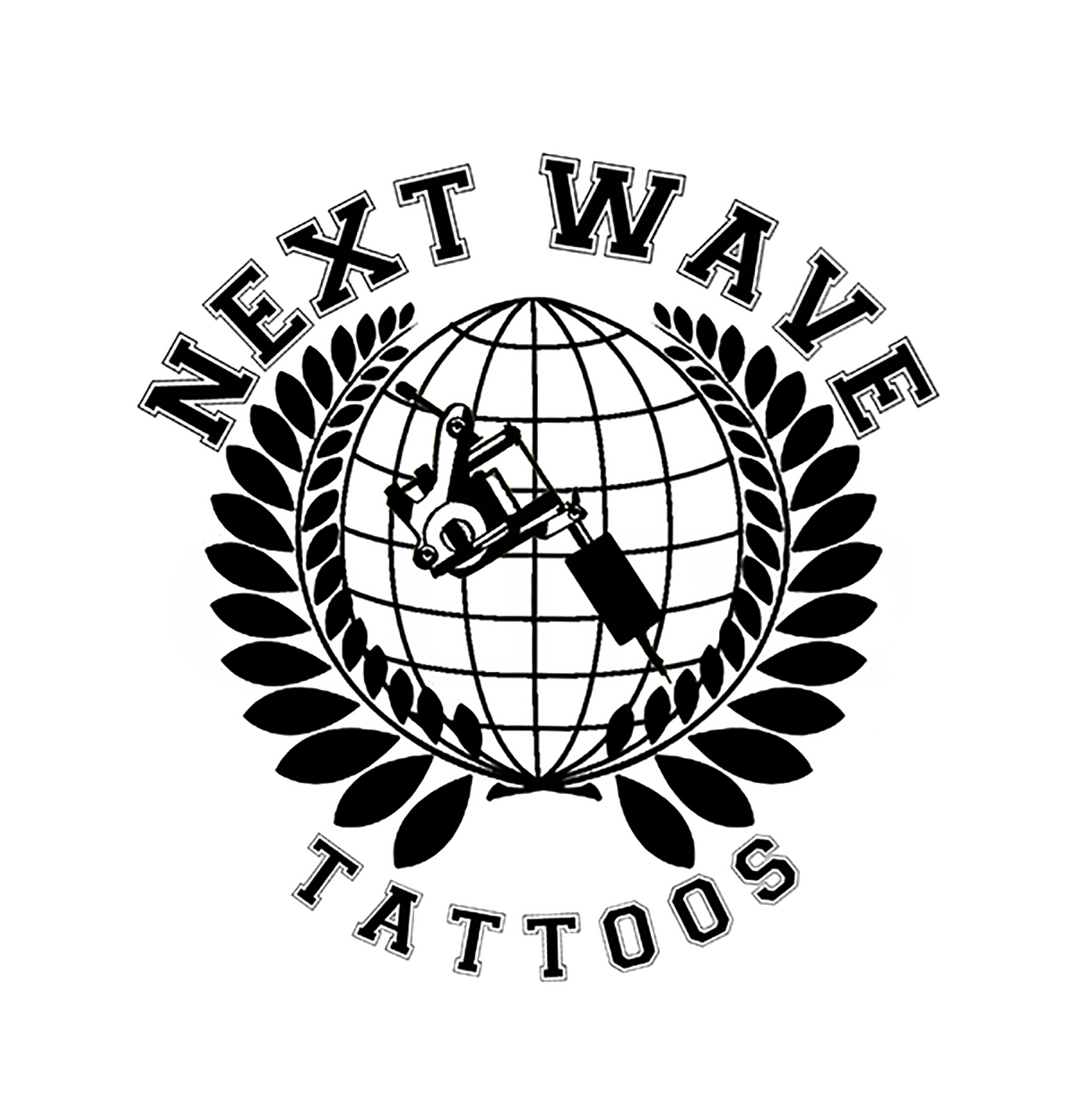 Next wave tattoo logo all black