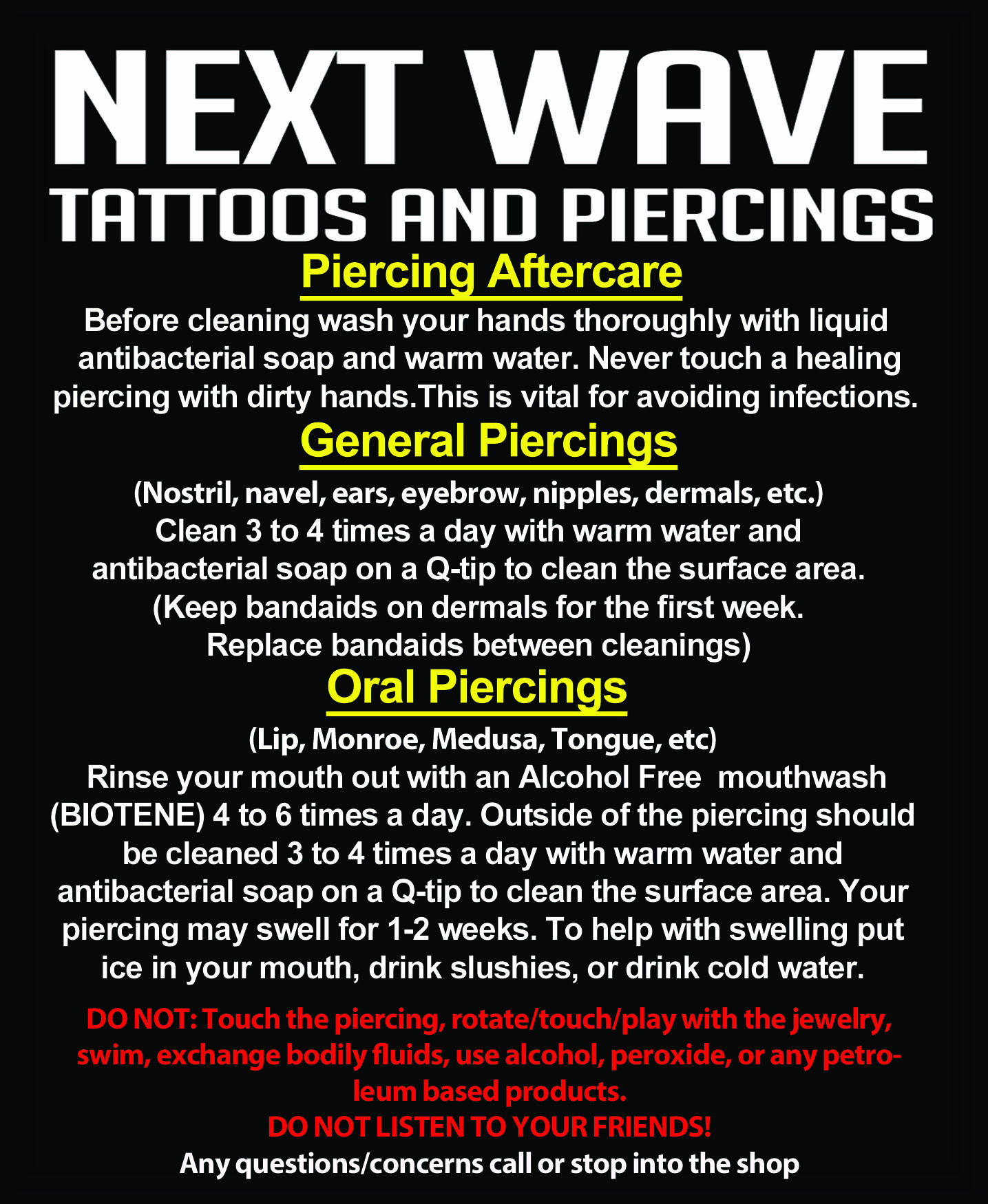 Piercings aftercare