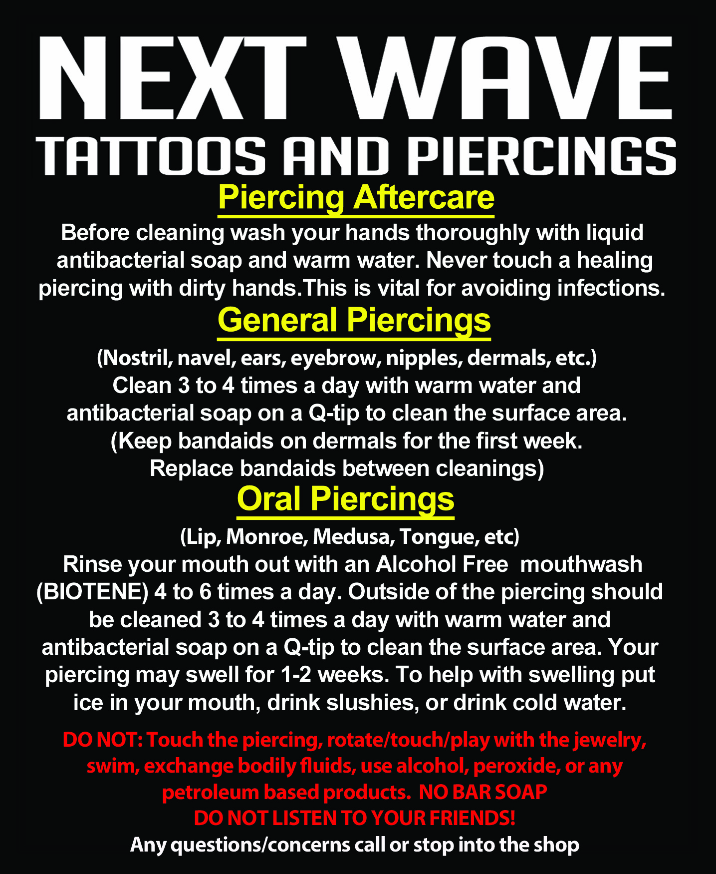 Piercings aftercare