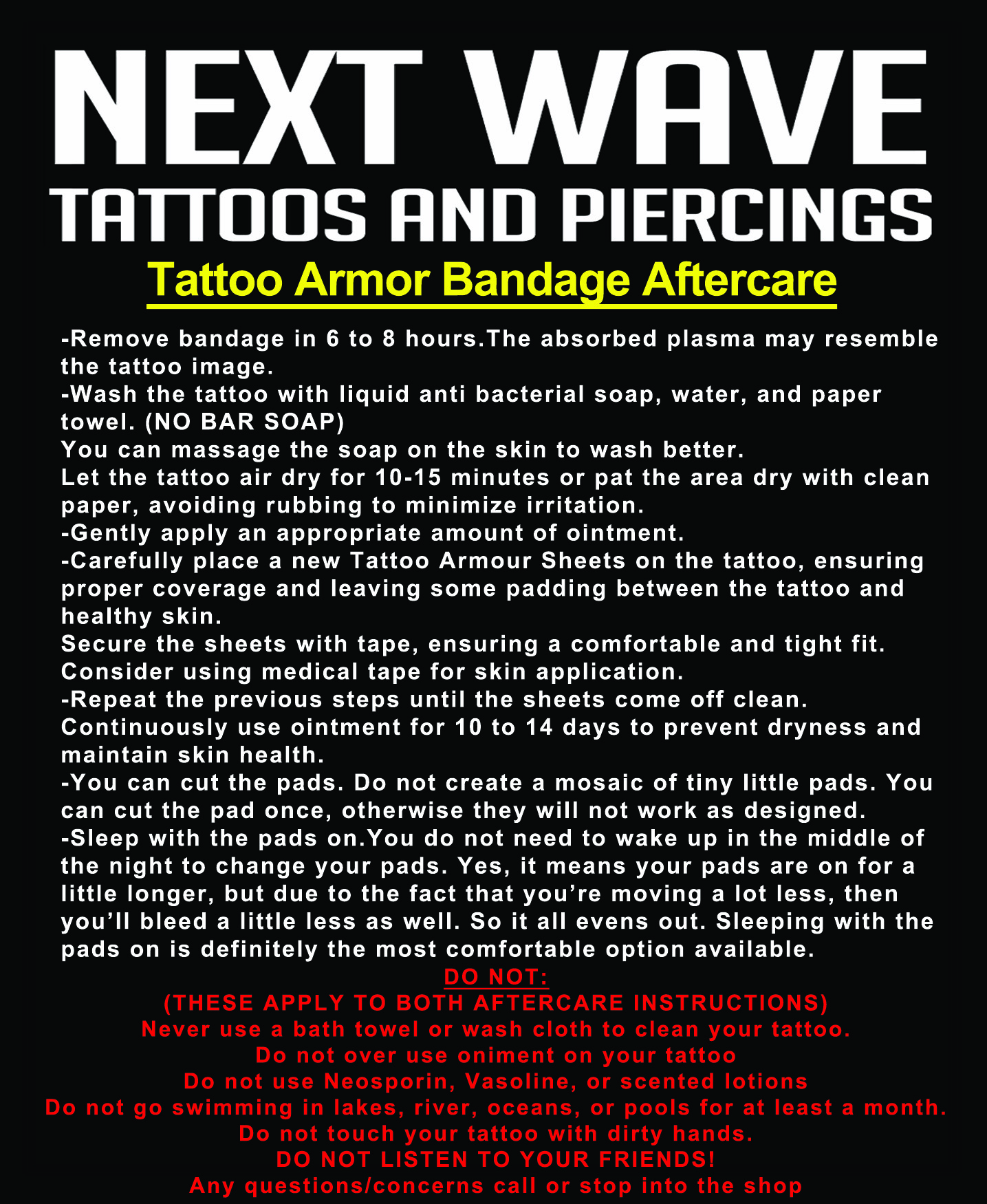 tattoo armor aftercare